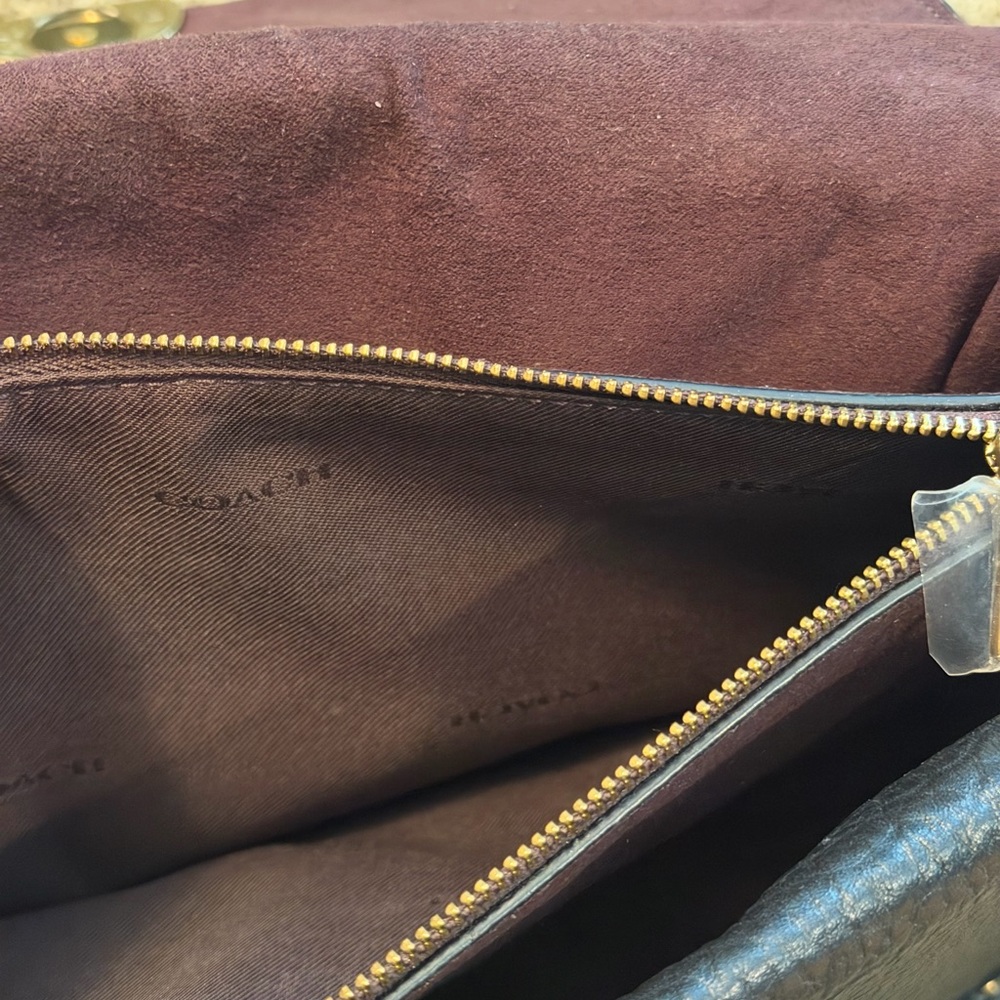 Coach Dreamer Shoulder Bag Black Leather Crossbody with Gold Accent - Picture 12 of 14